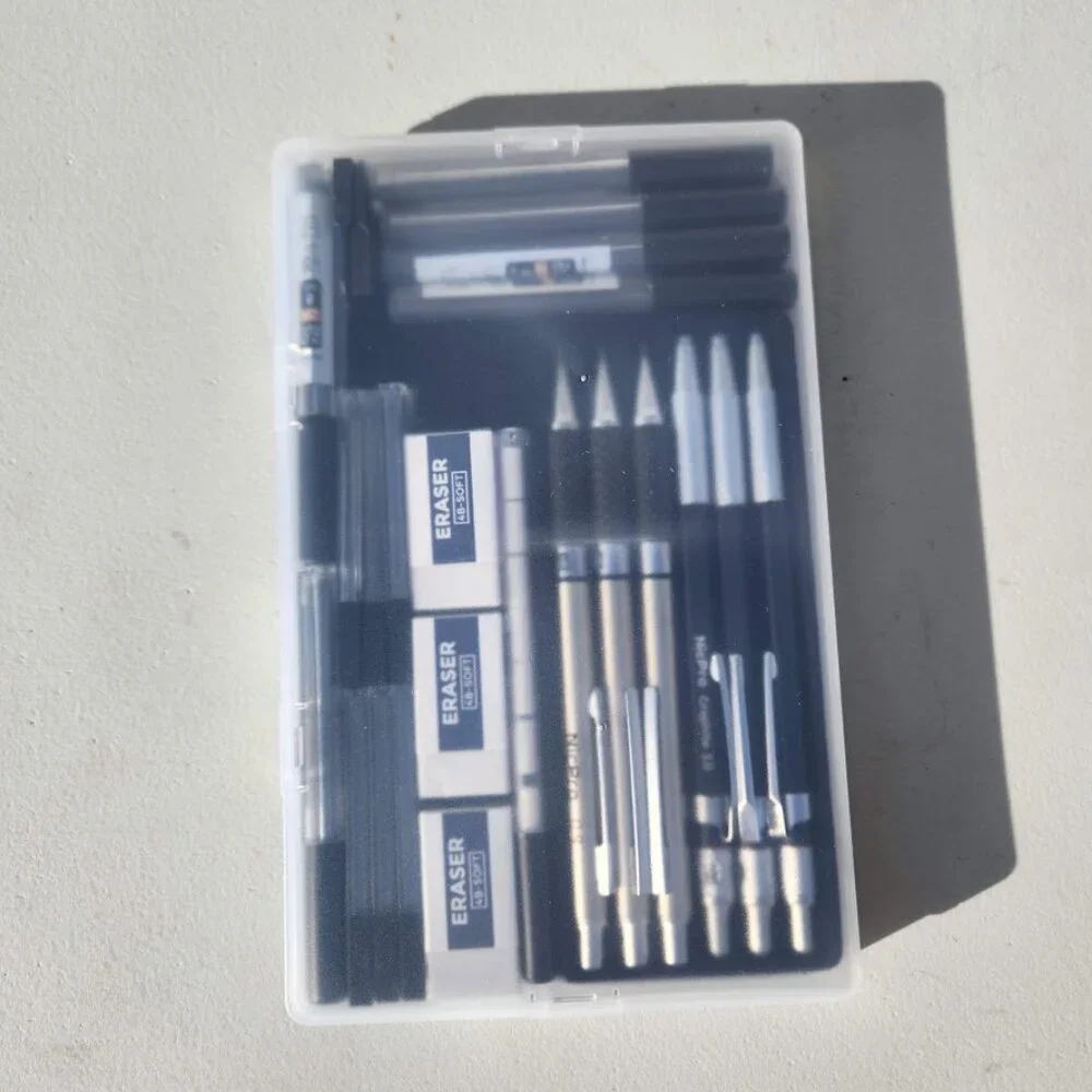 NEW Mechanical Pencil Set Drafting Pencils 0.5 mm & 0.7 mm & 0.9 mm & 3PCS 2mm G